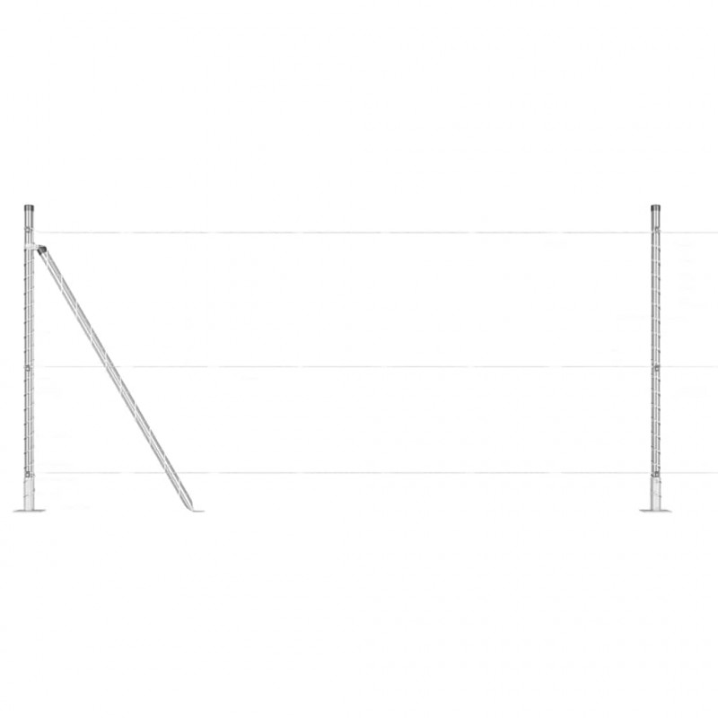 Słupek ogrodzeniowy. 7 pcs Srebrny Stal