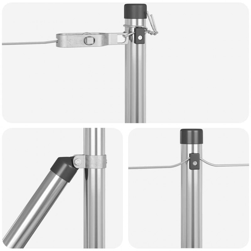 Słupek ogrodzeniowy. 7 pcs Srebrny Stal