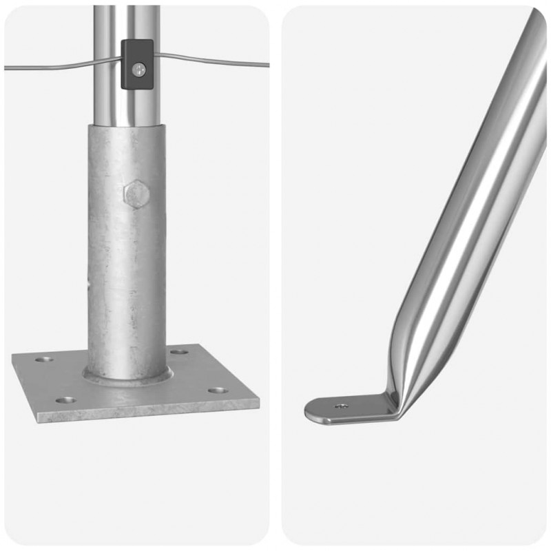 Słupek ogrodzeniowy. 7 pcs Srebrny Stal
