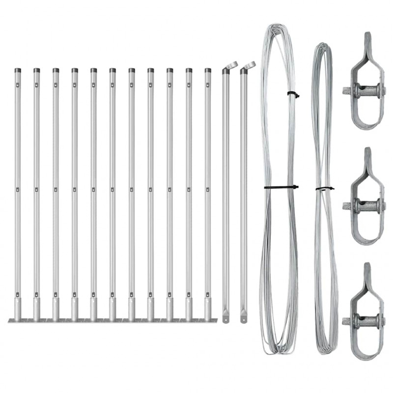 Słupek ogrodzeniowy. 13 pcs Srebrny Stal