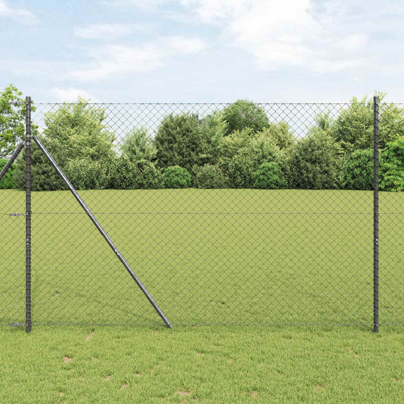 Ogrodzenie łańcuchowe Szary 10 x 1,6 m Stal