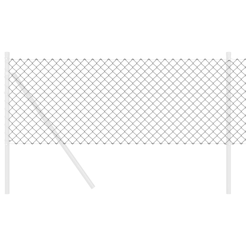 Ogrodzenie łańcuchowe Szary 25 x 0,8 m Stal