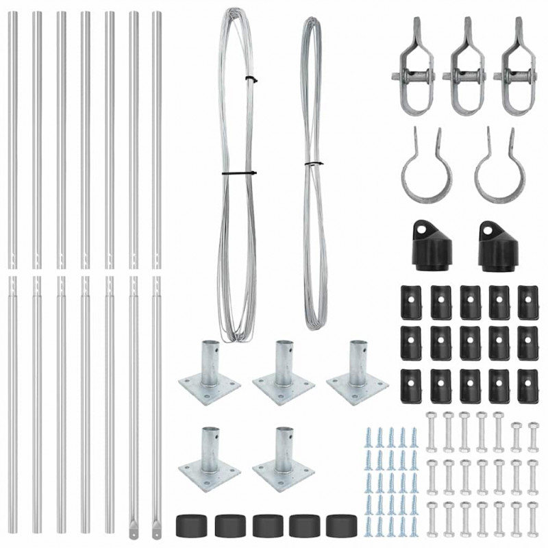 Słupek ogrodzeniowy. 7 pcs Srebrny Stal