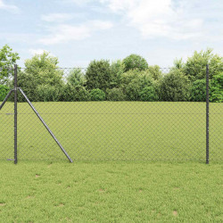 Ogrodzenie łańcuchowe Szary 25 x 1 m Stal