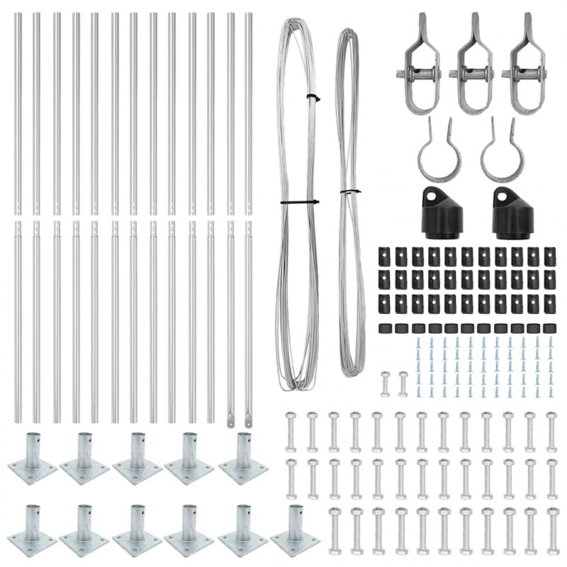 Słupek ogrodzeniowy. 13 pcs Srebrny Stal