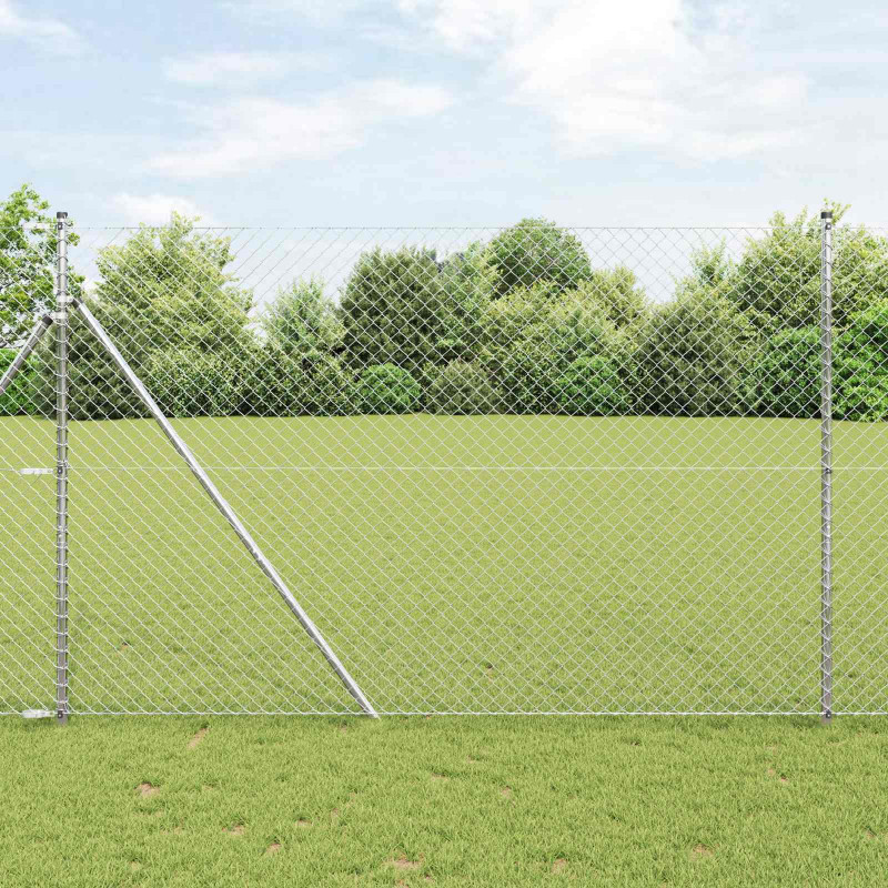 Ogrodzenie łańcuchowe Srebrny 10 x 1,5 m Stal galwanizowana