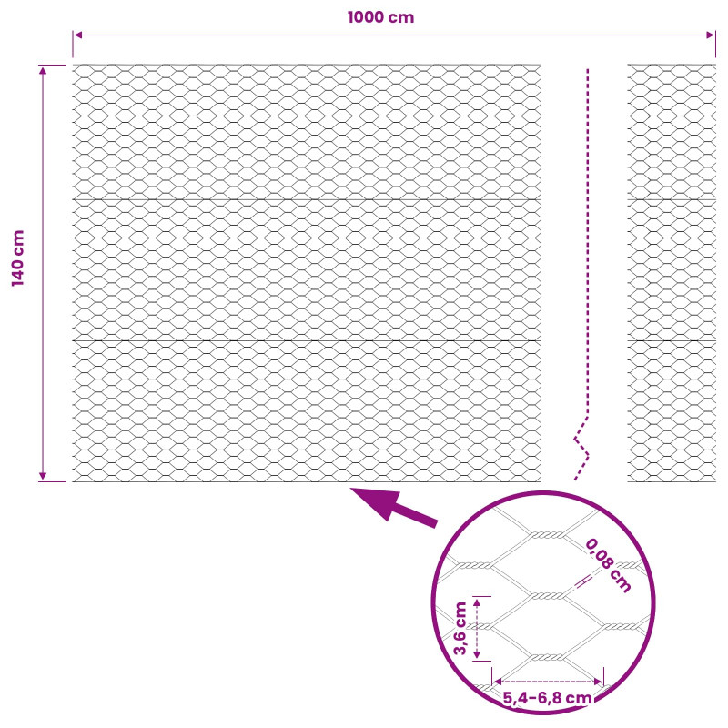 Ogrodzenie heksagonalne Zielony 1,4 x 10 m PVC