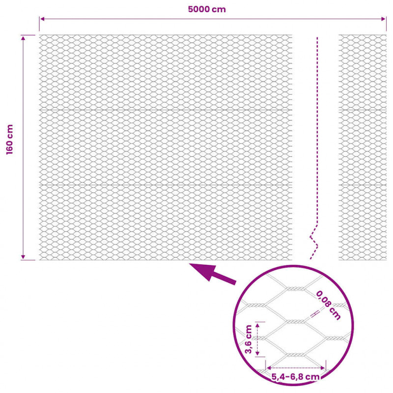 Ogrodzenie heksagonalne Zielony 1,6 x 50 m PVC