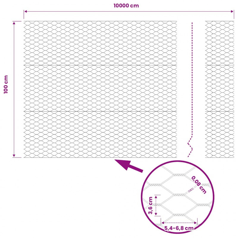 Ogrodzenie heksagonalne Zielony 1 x 100 m PVC