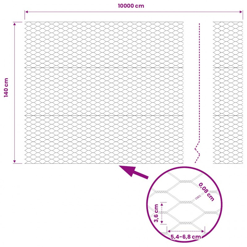Ogrodzenie heksagonalne Zielony 1,4 x 100 m PVC