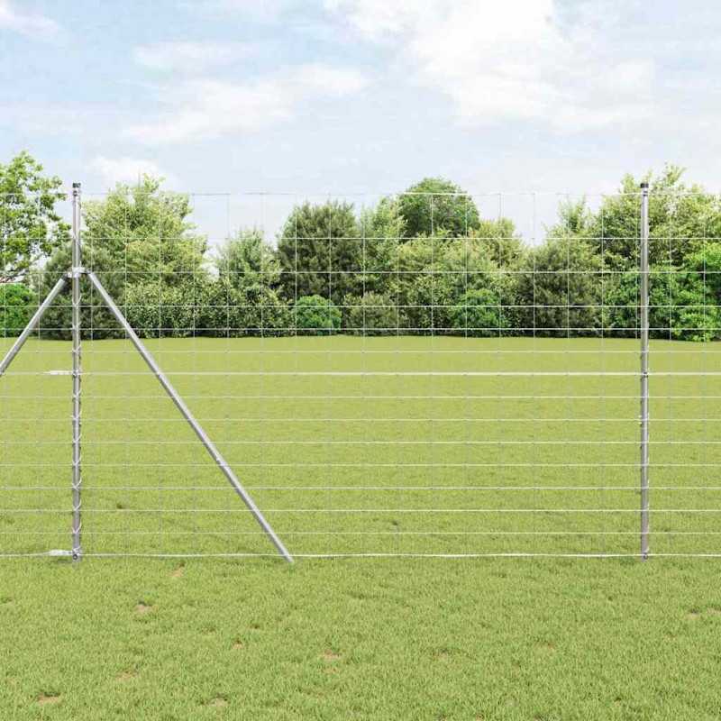 Ogrodzenie pastwiskowe Srebrny 25 x 1,6 m Stal galwanizowana
