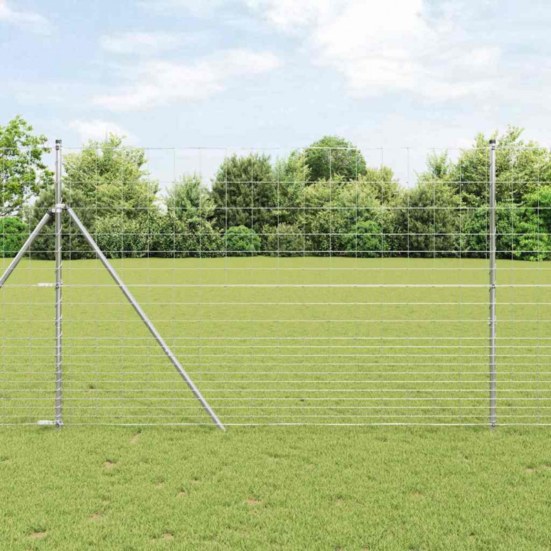 Ogrodzenie pastwiskowe Srebrny 25 x 1,6 m Stal galwanizowana