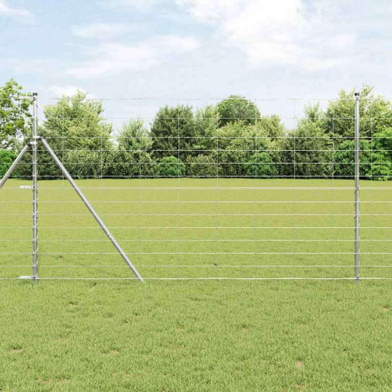 Ogrodzenie pastwiskowe Srebrny 50 x 1,4 m Stal galwanizowana