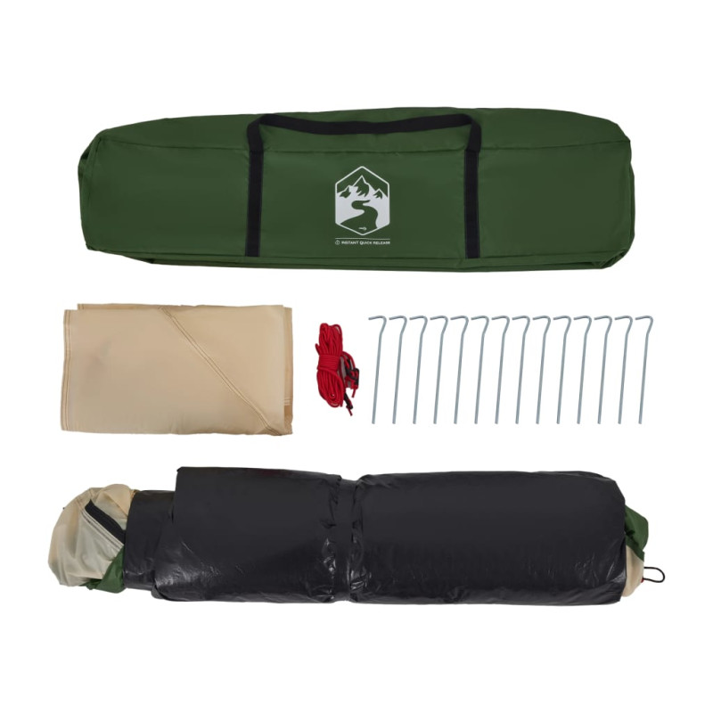 Namiot turystyczny, 4-os., zielony, szybkie rozkładanie