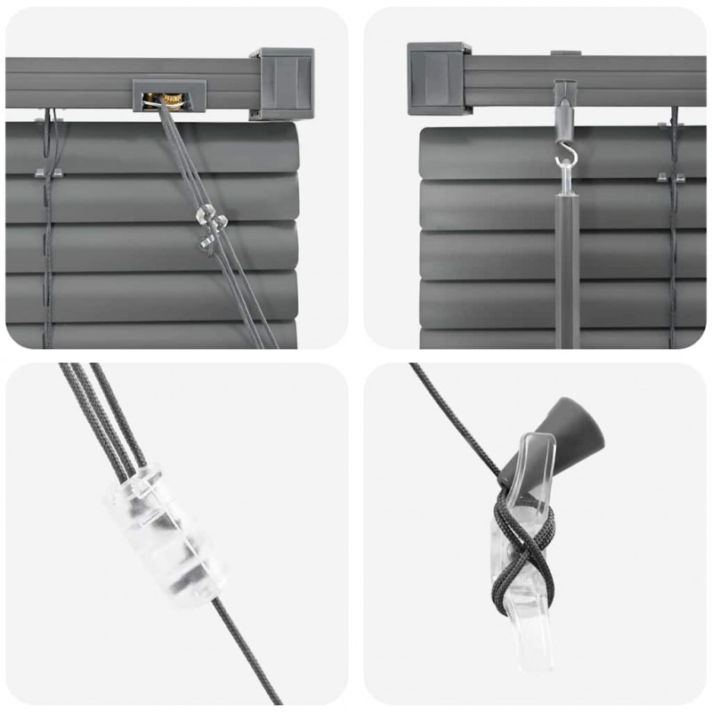 Żaluzje weneckie Ciemnoszary 130 x 95 cm Aluminium