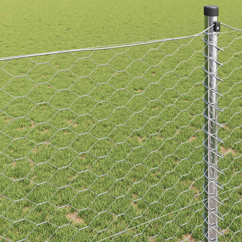 Ogrodzenie heksagonalne Srebrny 1,2 x 10 m Stal galwanizowana
