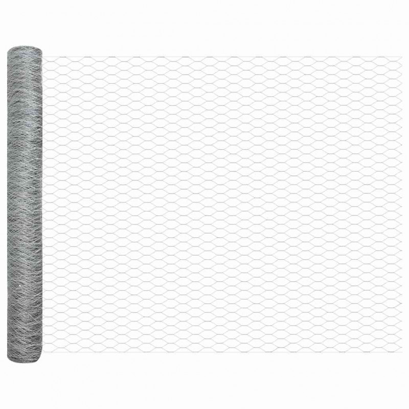 Ogrodzenie heksagonalne Srebrny 1,2 x 10 m Stal galwanizowana