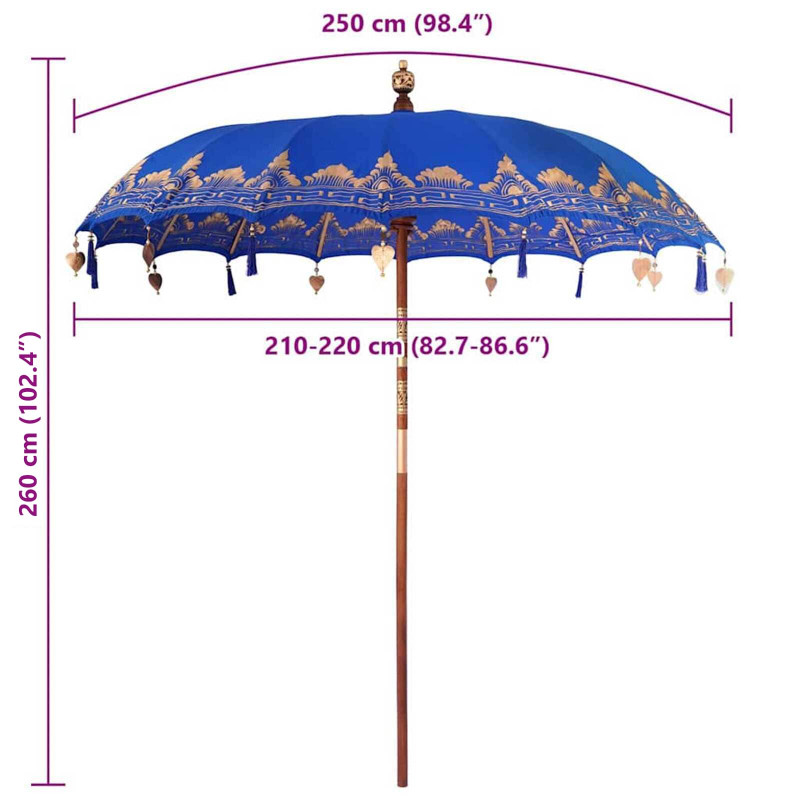Baliński Parasol Niebieski 215 x 215 x 260 cm