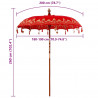 Baliński Parasol Czerwony 185 x 185 x 260 cm