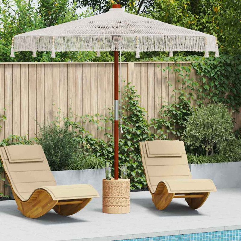 Parasol Makramowy Kremowy 252.5 x 252.5 x 260 cm