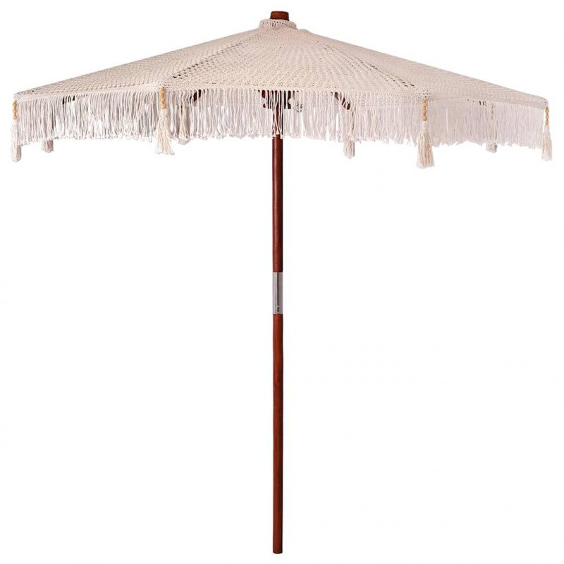 Parasol Makramowy Kremowy 252.5 x 252.5 x 260 cm