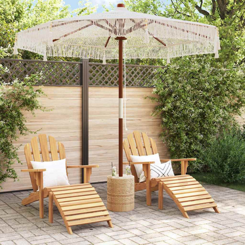 Parasol Makramowy Kremowy 252.5 x 252.5 x 260 cm