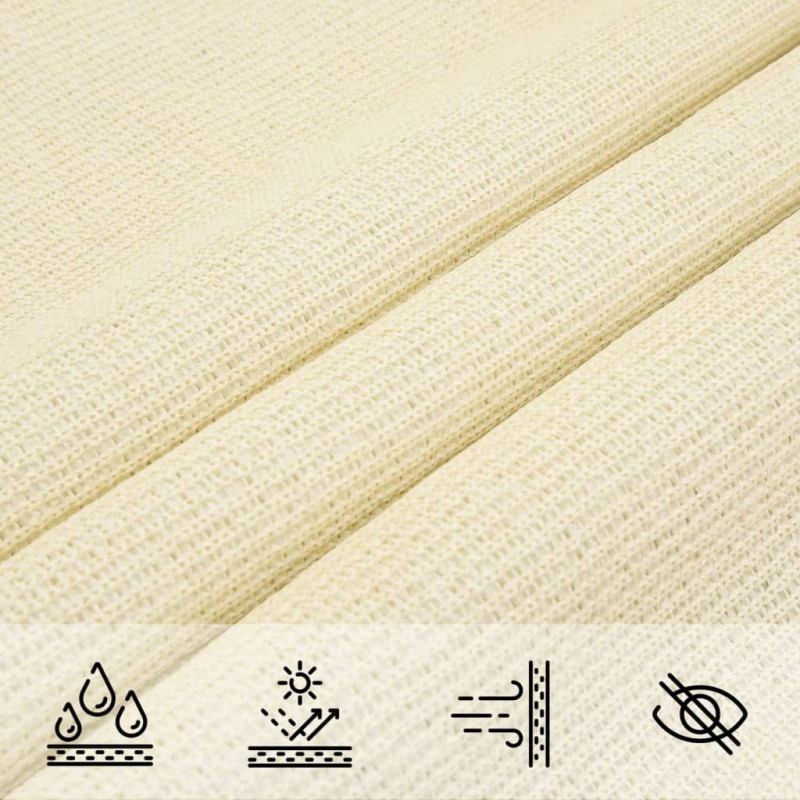 Żagiel przeciwsłoneczny, 160 g/m², kremowy, 3x4x4 m, HDPE