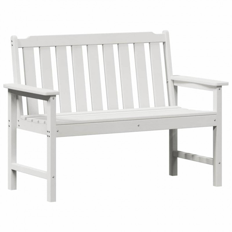 Ławka ogrodowa Biały 120 x 59 x 88 cm HDPE