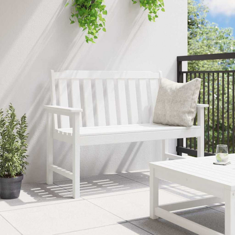 Ławka ogrodowa Biały 120 x 59 x 88 cm HDPE