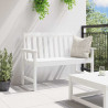 Ławka ogrodowa Biały 120 x 59 x 88 cm HDPE