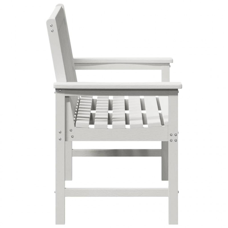 Ławka ogrodowa Biały 120 x 59 x 88 cm HDPE