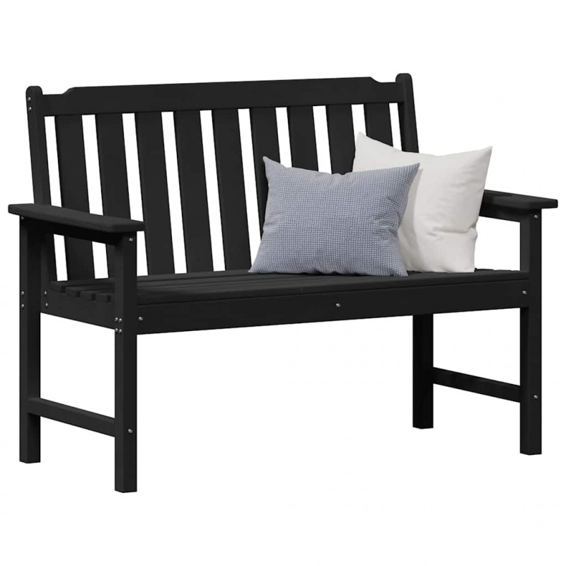 Ławka ogrodowa Czarny 120 x 59 x 88 cm HDPE