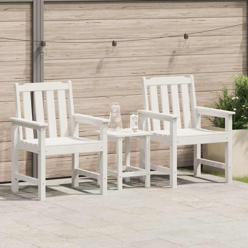 Krzesło jadalne ogrodowe 2 pcs Biały 65,5 x 59 x 88 cm HDPE