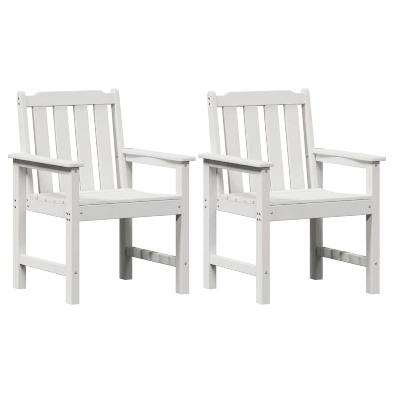 Krzesło jadalne ogrodowe 2 pcs Biały 65,5 x 59 x 88 cm HDPE