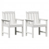 Krzesło jadalne ogrodowe 2 pcs Biały 65,5 x 59 x 88 cm HDPE