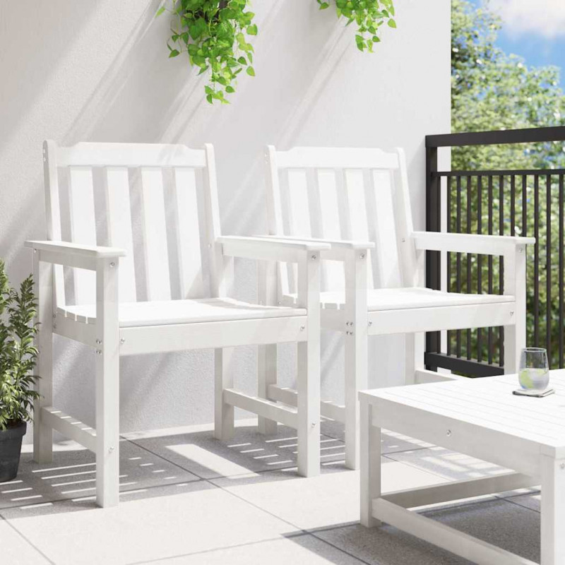 Krzesło jadalne ogrodowe 2 pcs Biały 65,5 x 59 x 88 cm HDPE
