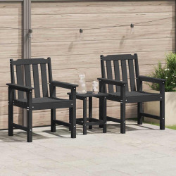 Krzesło jadalne ogrodowe 2 pcs Czarny 65,5 x 59 x 88 cm HDPE