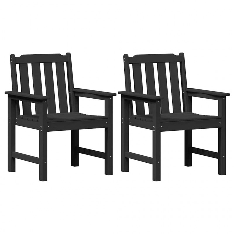 Krzesło jadalne ogrodowe 2 pcs Czarny 65,5 x 59 x 88 cm HDPE
