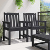 Krzesło jadalne ogrodowe 2 pcs Czarny 65,5 x 59 x 88 cm HDPE