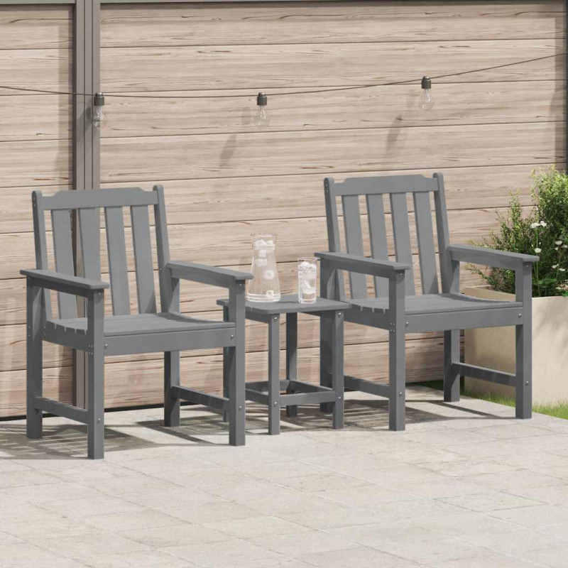 Krzesło jadalne ogrodowe 2 pcs Jasnoszary 65,5 x 59 x 88 cm