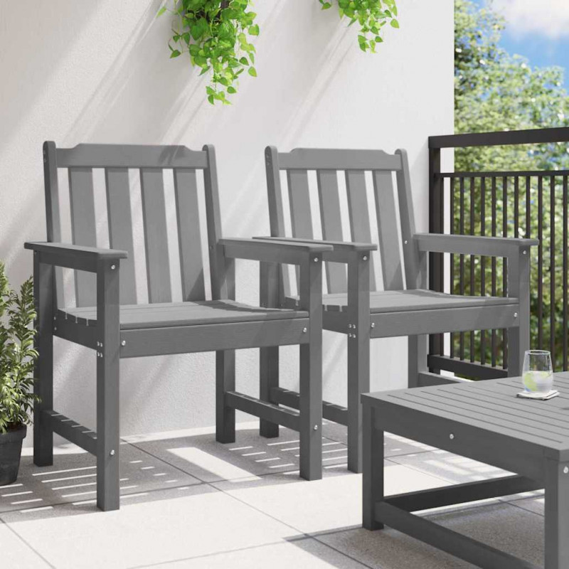 Krzesło jadalne ogrodowe 2 pcs Jasnoszary 65,5 x 59 x 88 cm