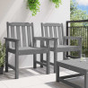 Krzesło jadalne ogrodowe 2 pcs Jasnoszary 65,5 x 59 x 88 cm