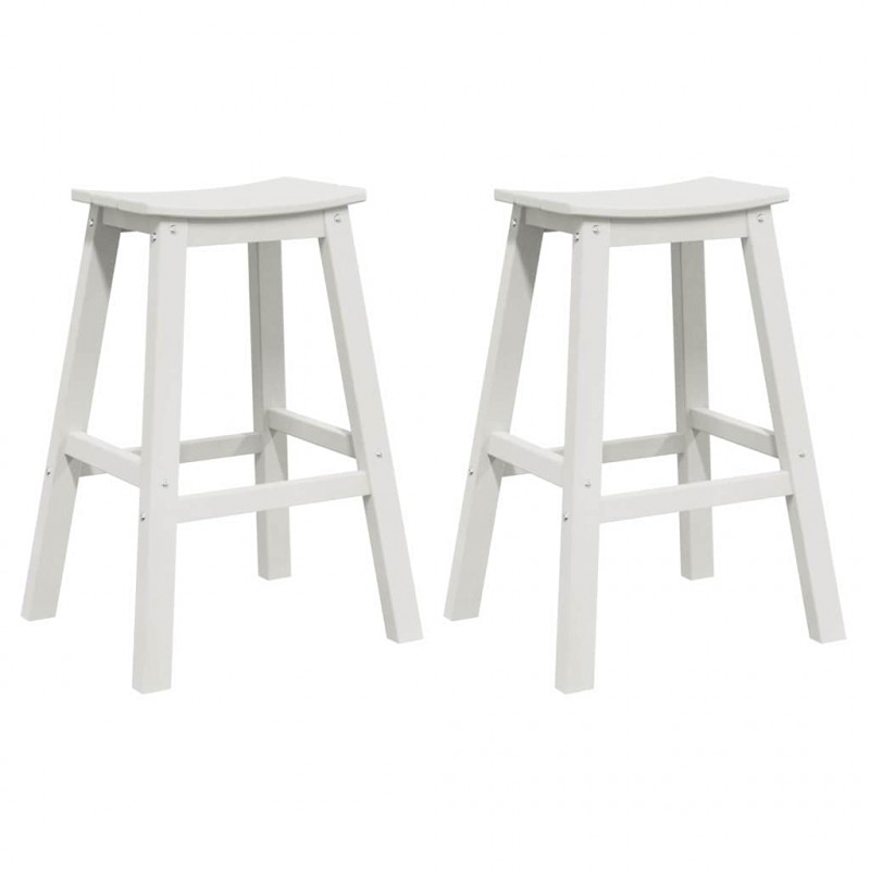 Stołek barowy 2 pcs Biały 52 x 43 x 73,5 cm HDPE