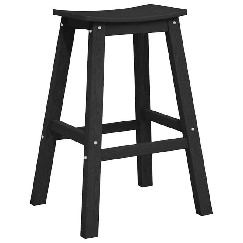 Stołek barowy 2 pcs Czarny 52 x 43 x 73,5 cm HDPE