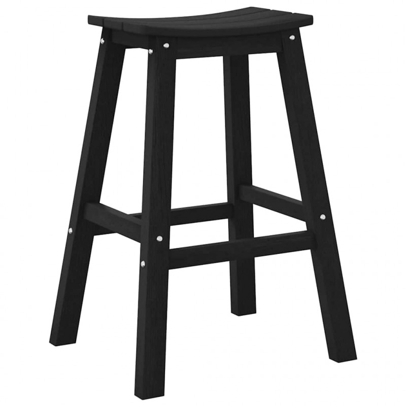 Stołek barowy 2 pcs Czarny 52 x 43 x 73,5 cm HDPE