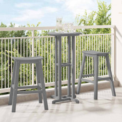 Stołek barowy 2 pcs Jasnoszary 52 x 43 x 73,5 cm HDPE