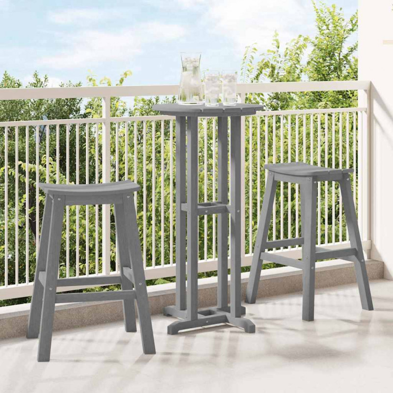 Stołek barowy 2 pcs Jasnoszary 52 x 43 x 73,5 cm HDPE