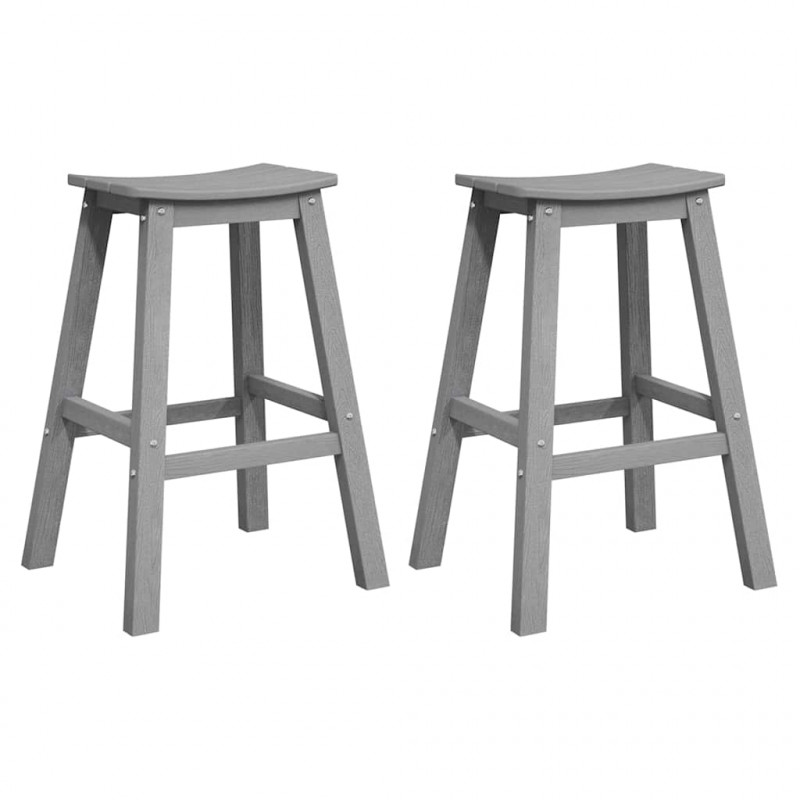 Stołek barowy 2 pcs Jasnoszary 52 x 43 x 73,5 cm HDPE