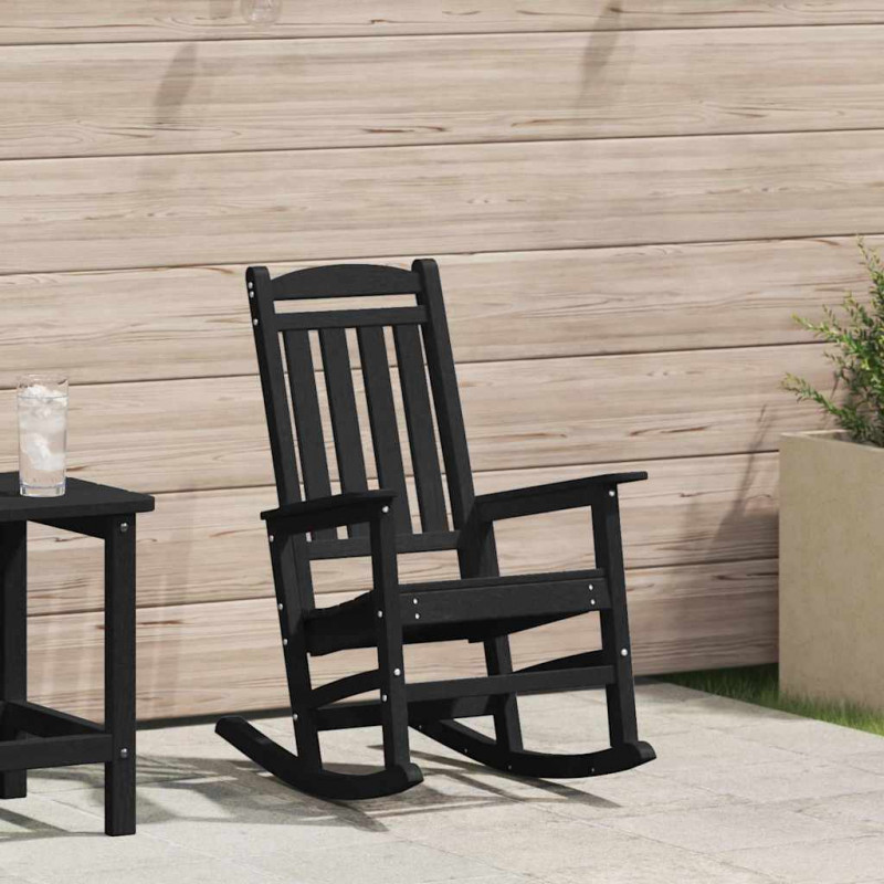 Ogrodowe Krzesło Bujańce Czarny 92 x 70 x 108cm HDPE