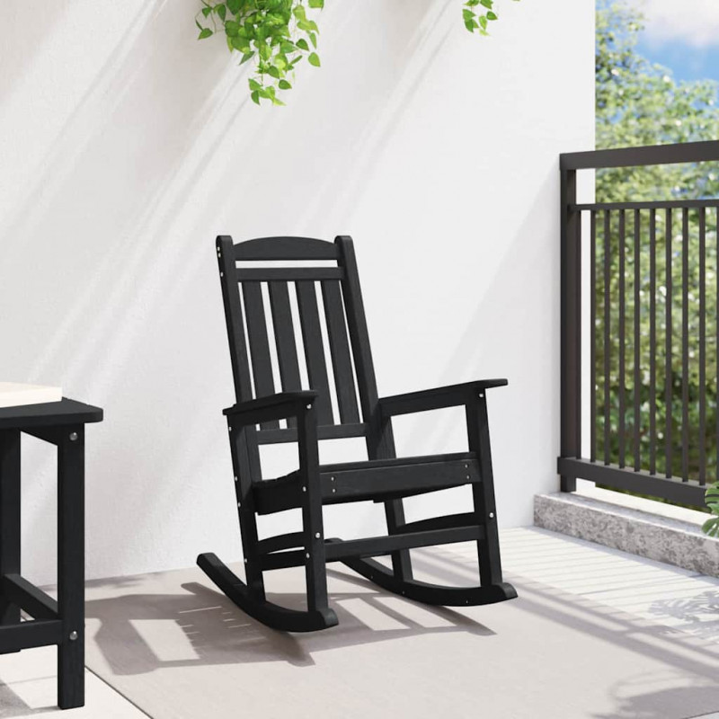 Ogrodowe Krzesło Bujańce Czarny 92 x 70 x 108cm HDPE